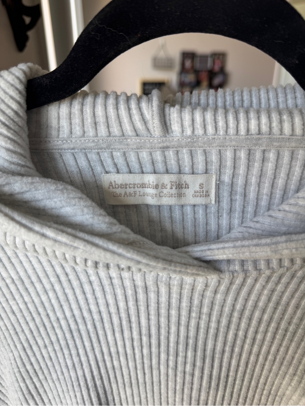 Abercrombie & Fitch Women’s Lounge Cozy Rib Hoodie | Grey, Size S, Like New - Picture 4 of 7